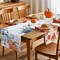 Fall Table Runner Blue Pumpkin Table Runners for Dining Room Leaves Floral Wood Grain Dinner Runner Thanksgiving Kitchen Decor 13" x 72"